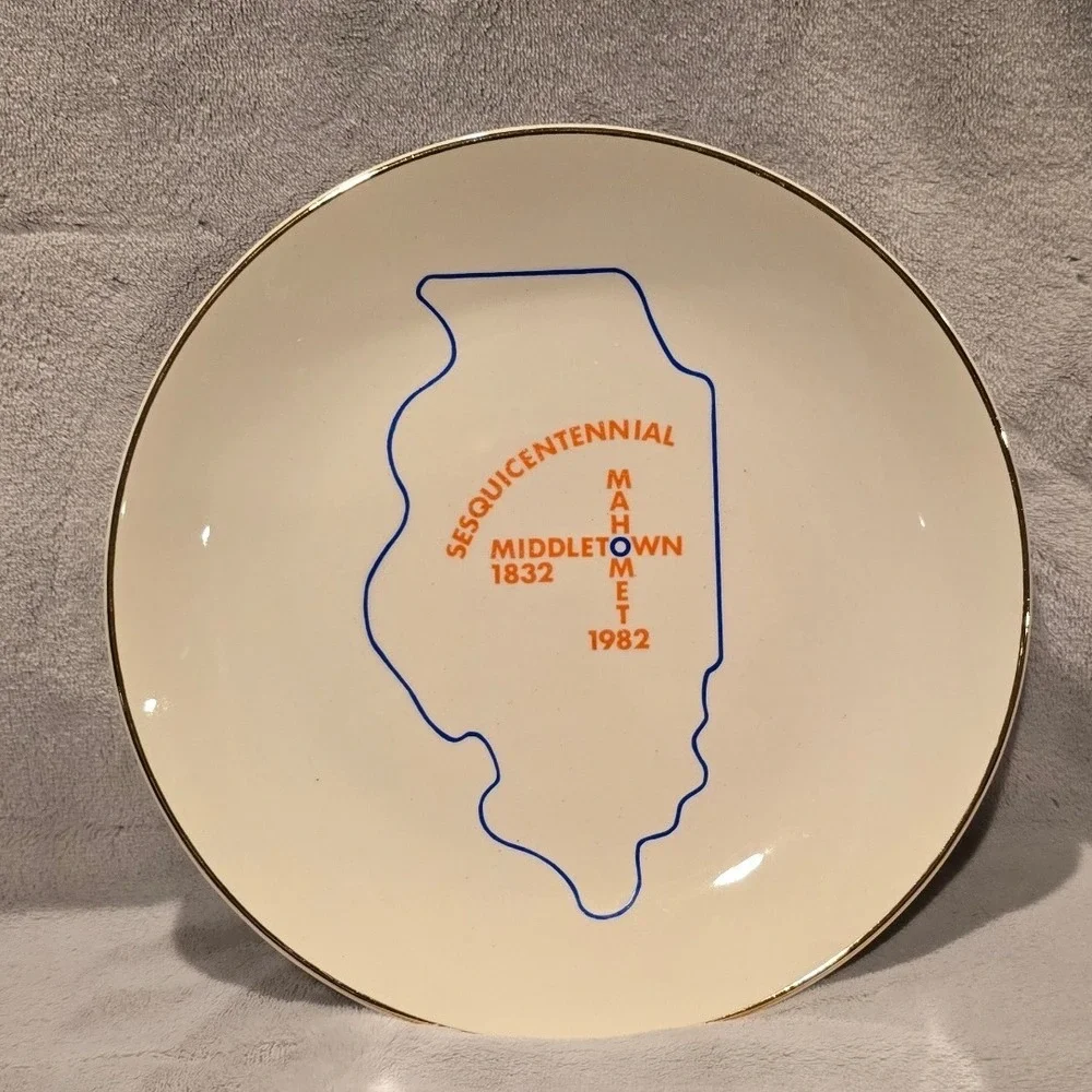 Vintage Middletown Mahomet IL Sesquicentennial Commemorative Plate 1832 1982‎
